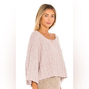 Free People Good Day Pink Knit Sweater